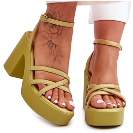 FS1 Sandali alla moda con tacchi alti e cinturini Shemira color lime verde
