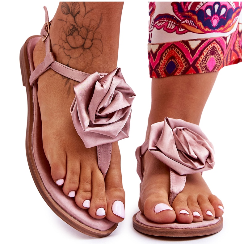 Infradito Donna Con Tessuto Rose Nude Carisma rosa