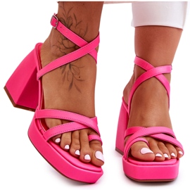 FS1 Tacchi alti alla moda rosa segreta rosa e sandali con plateau