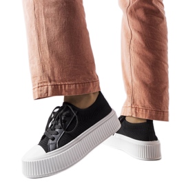 Sneakers in tessuto nero sulla piattaforma Mallus