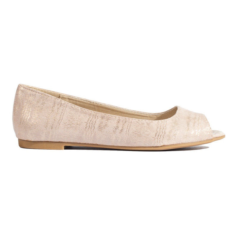 Ballerine open toe da donna di colore beige e oro Shelovet