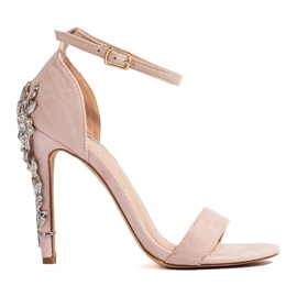 Sandali da donna con tacco Shelovet decorativo beige