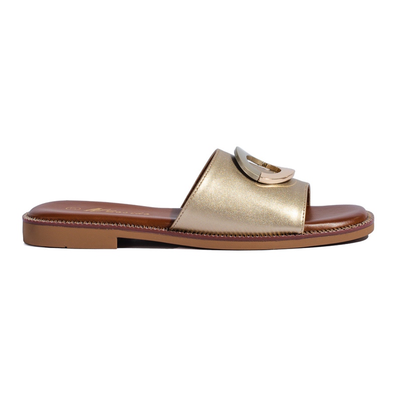 Eleganti pantofole da donna Shelovet dorate d'oro