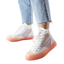 Sneakers alte bianche e rosa di Nanterre bianco
