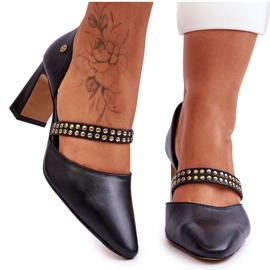 Décolleté in pelle con cintura Maciejka 05950-01 Nero
