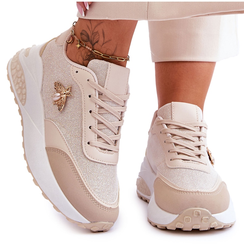 PS1 Scarpe Sportive Lucide Con Decoro Seneca Beige