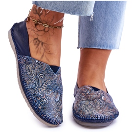 Ballerine in Pelle da Donna Maciejka 01930-103 Blu Navy