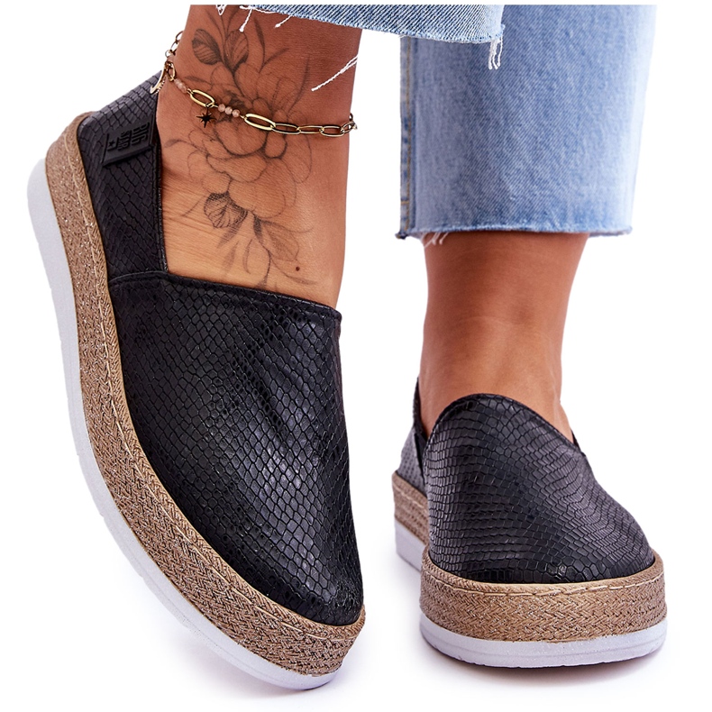 Mocassini Espadrillas in Pelle Big Star LL276002 Neri nero