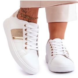 Scarpe Sportive Donna Con Jets Bianco-Oro Axelle bianca