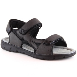 Sandali neri con velcro da uomo American Club nero