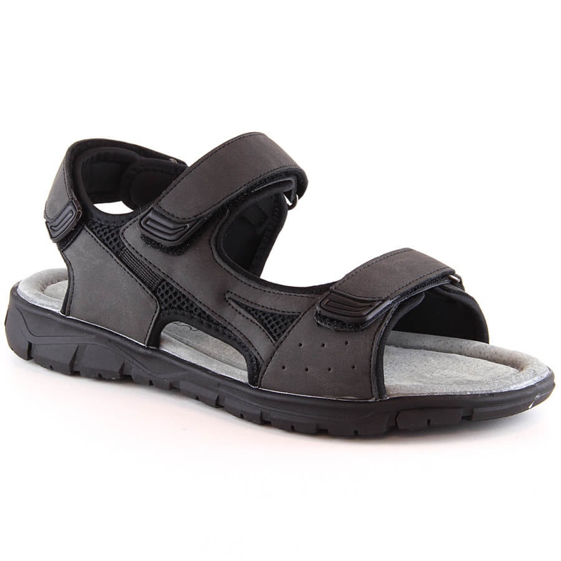 Sandali neri con velcro da uomo American Club nero