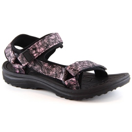 News 5630 sandali sportivi da donna neri con velcro nero