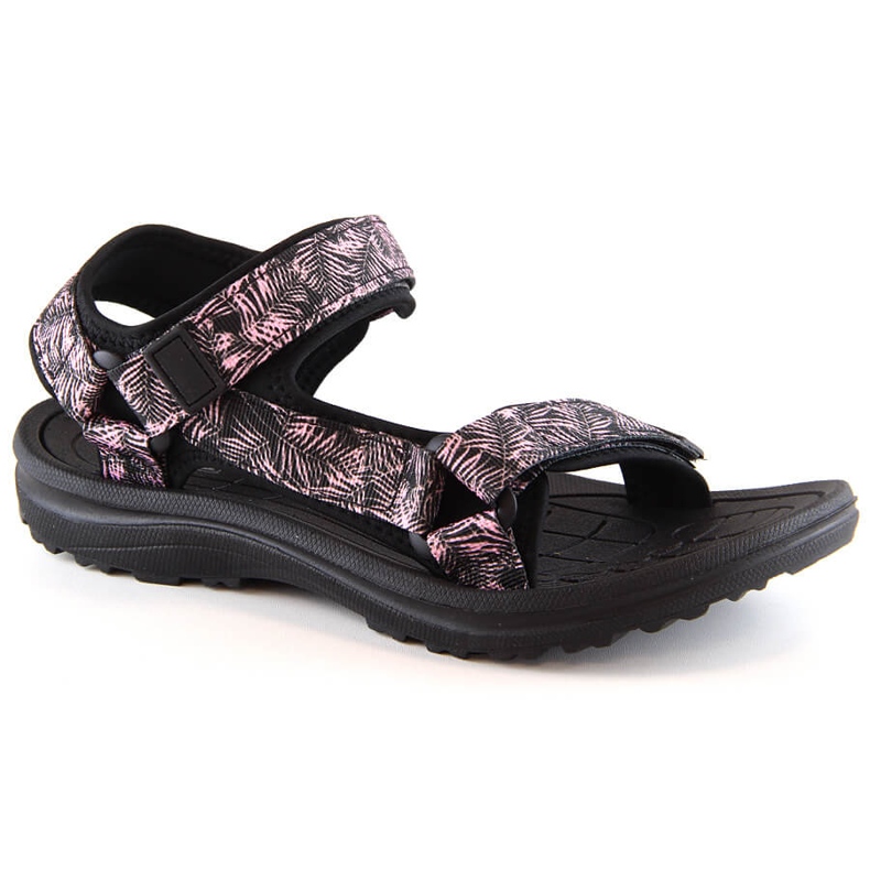 News 5630 sandali sportivi da donna neri con velcro nero