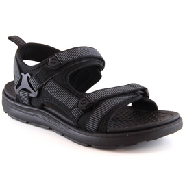 News Novità 5623 sandali neri da uomo con velcro nero