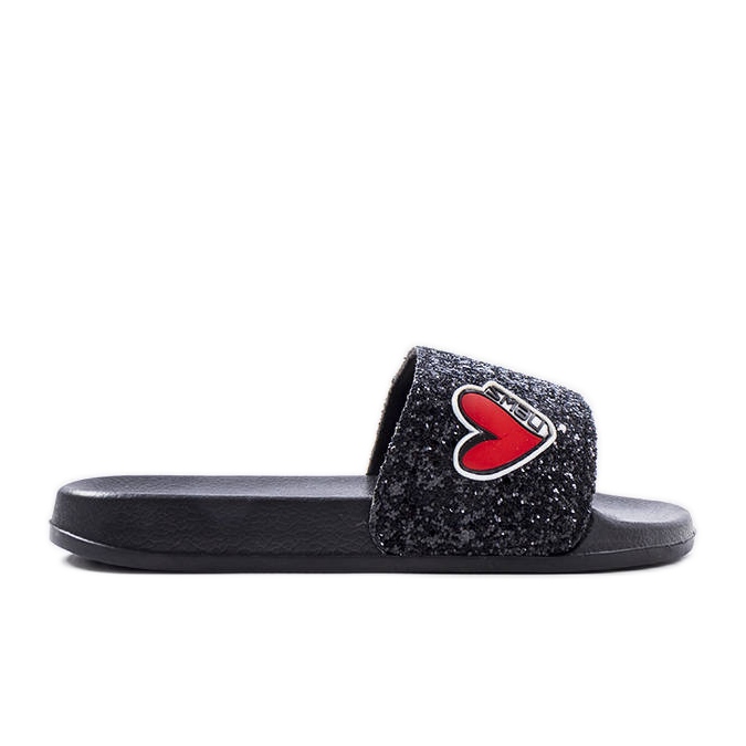 Pantofole glitter nere per bambini di Boncoeur nero