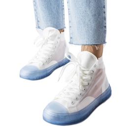 Sneakers alte bianche e blu di Nanterre bianco