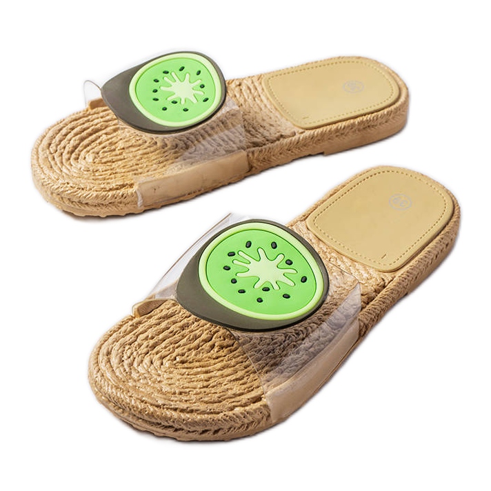 Pantofole trasparenti con decoro Foddie beige