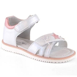 Sandali con velcro Miss Jr EVE427B argento
