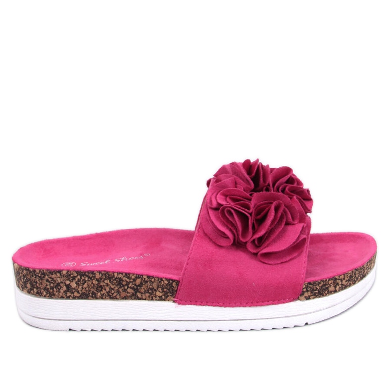 BM Pantofole Rizzo Fiore Pesca Fucsia rosa