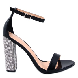 BM Yancey Sandali neri con tacco in cristallo nero