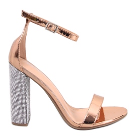 BM Sandali con tacco in cristallo Yancey Champagne rosa