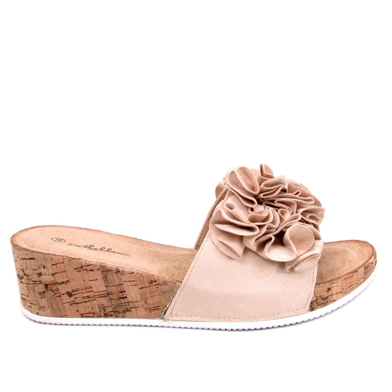 BM Sandali con zeppa con fiori di Peluso Beige
