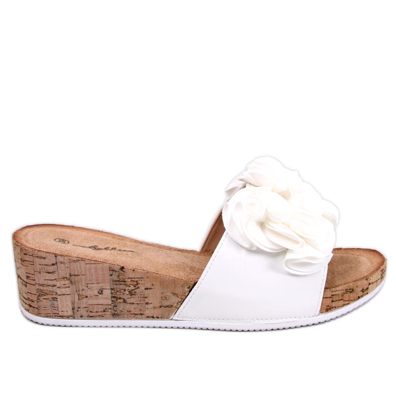 BM Sandali con zeppa con fiori di Peluso White bianca