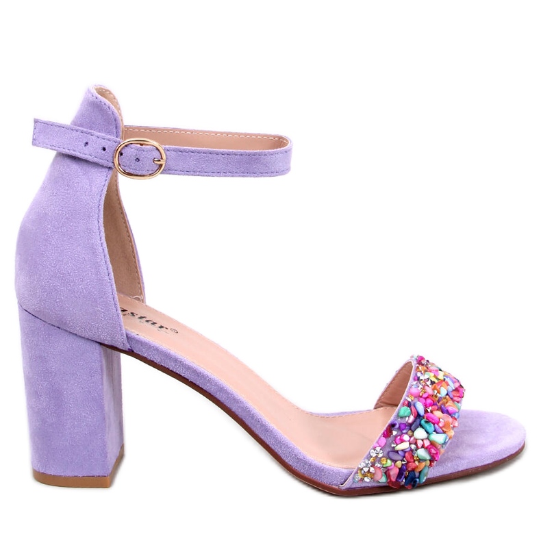 BM Sandali con tacco in pietra Valentine Purple viola