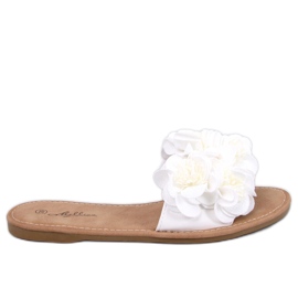 Pantofole floreali Corey White bianca