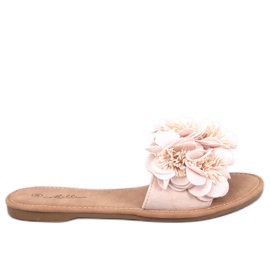 Pantofole floreali Corey Beige