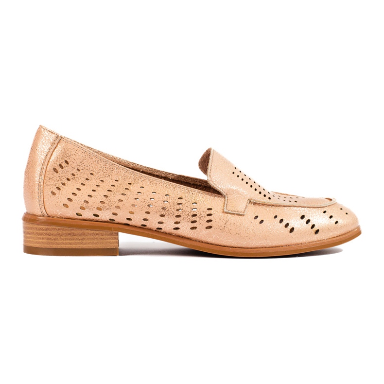 SHELOVET Scarpe traforate dorate da donna Potocki beige