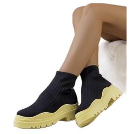 Sneakers alte nere e gialle di Marks nero