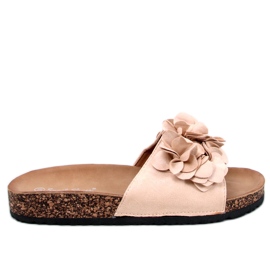 Pantofole in sughero fiore beige Fowley
