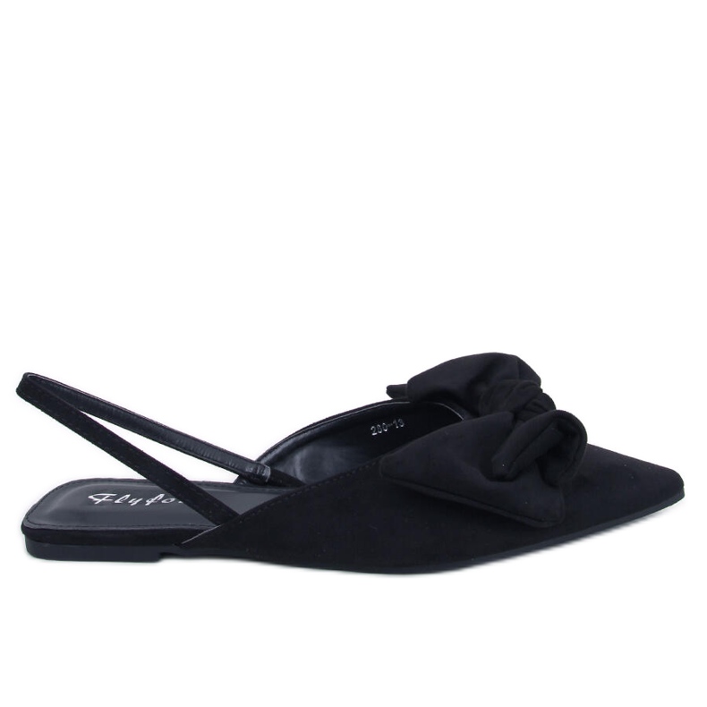 BM Geffen Pantofole nere con fiocco nero