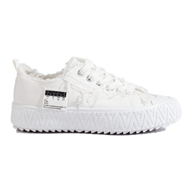Sneakers Shelovet bianche con plateau bianca