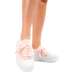 Sneakers traforate rosa sulla piattaforma Shelovet
