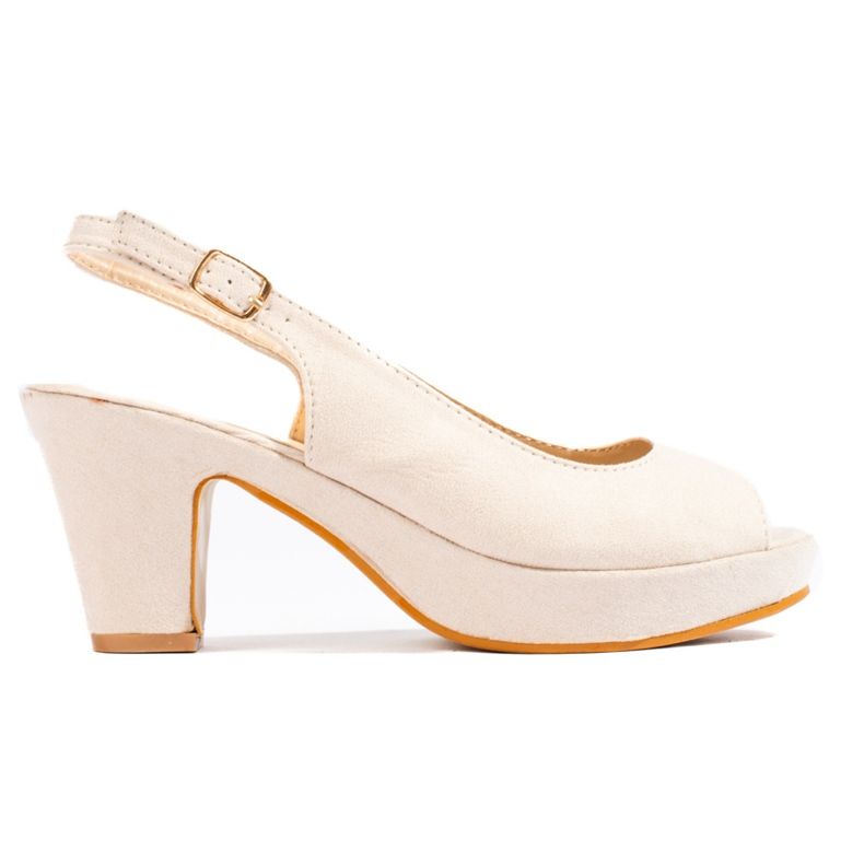 Sandali in camoscio con tacco comodo Shelovet beige
