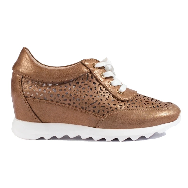 Sneakers traforate con zeppa nascosta Shelovet marrone