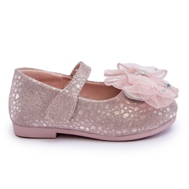 Ballerine Bimba Con Fiocco E Velcro Glitter Argento-Rosa Elisa d'argento