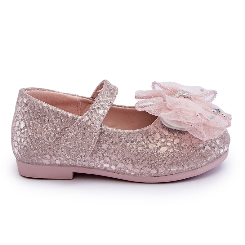 Ballerine Bimba Con Fiocco E Velcro Glitter Argento-Rosa Elisa d'argento