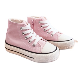 FR1 Sneakers Alte da Bambino Cerniera Filemon Rosa Chiaro