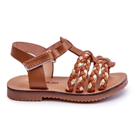 Sandali in velcro per bambini con cinturini marrone Sammy
