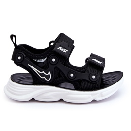 Sandali con velcro Tobias Boys in bianco e nero