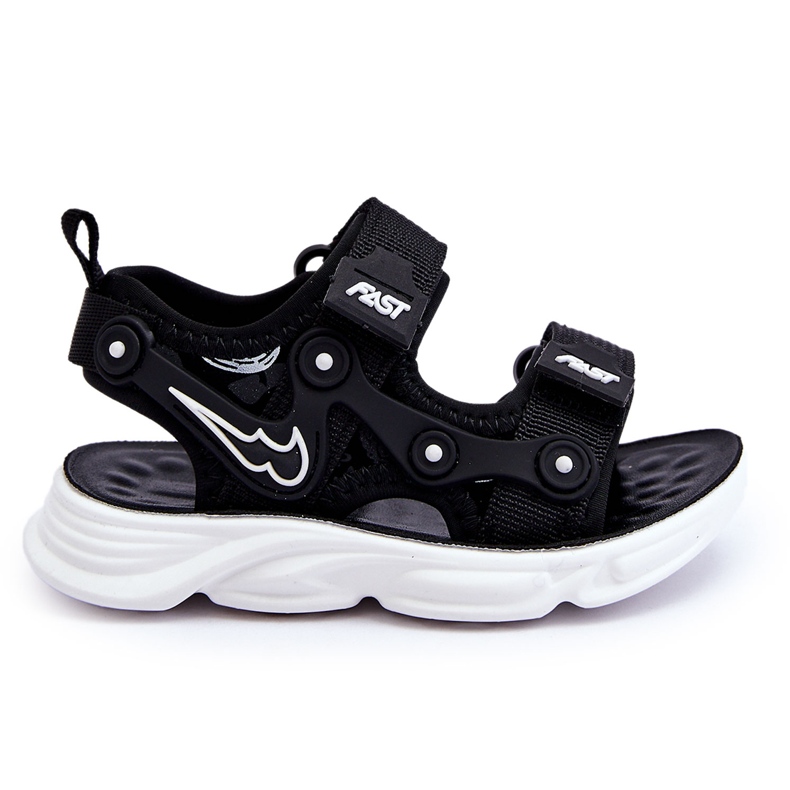 Sandali con velcro Tobias Boys in bianco e nero