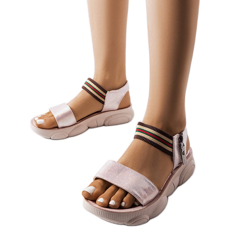 Sandali sportivi rosa metallizzati di Parsip
