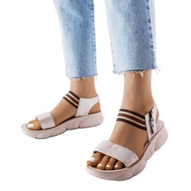 Sandali sportivi beige metallizzati di Parsip