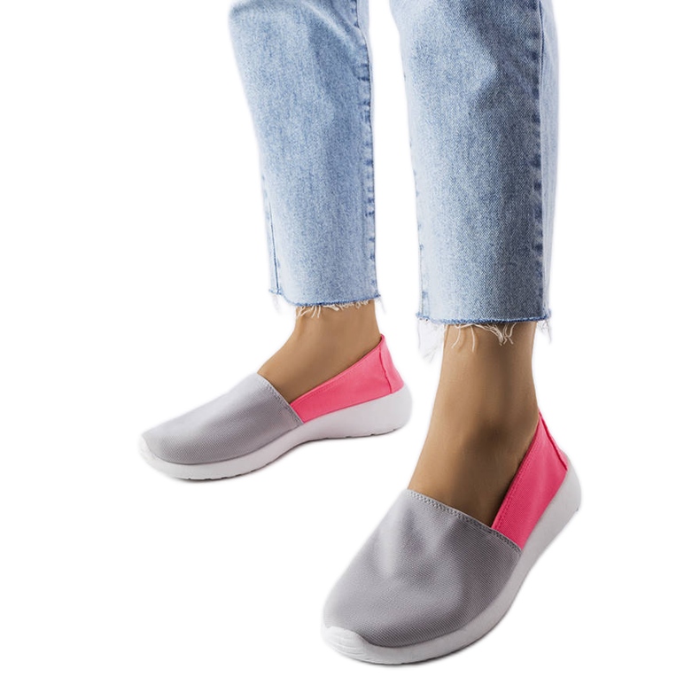 Inna Sneakers senza lacci rosa e grigie di Winding grigio