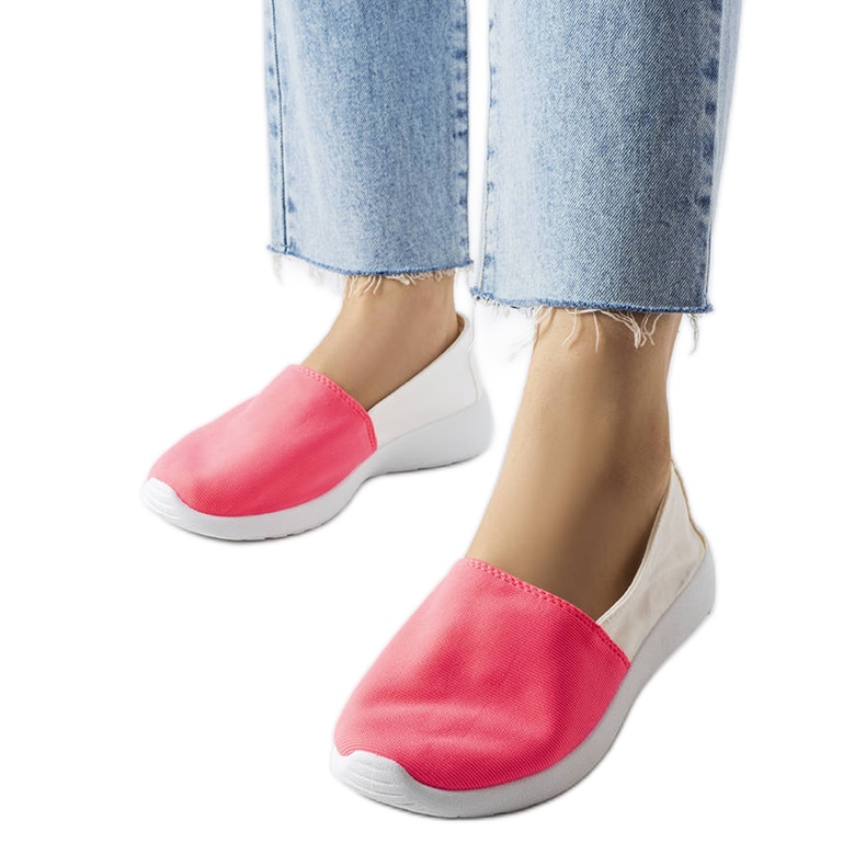 Inna Sneaker senza lacci bianche e rosa di Winding