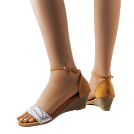 Sandali Veltri con zeppa argento