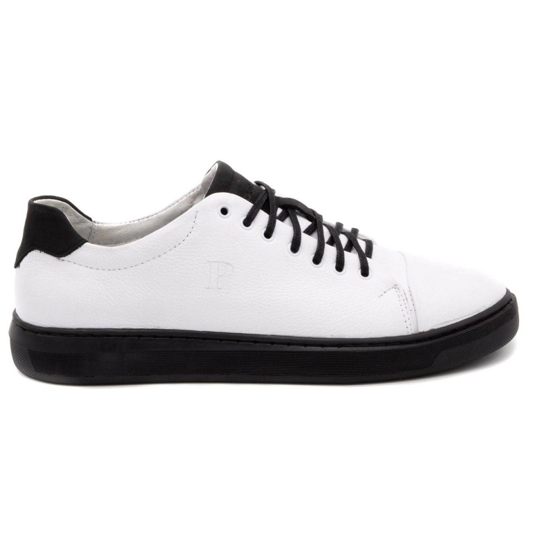Polbut Scarpe da uomo in pelle 2109 bianche con nero bianca